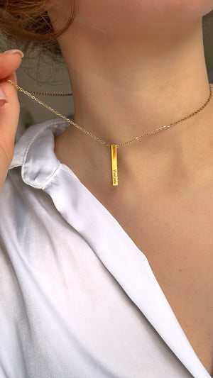 Personalized Chain - Engraved Bar 